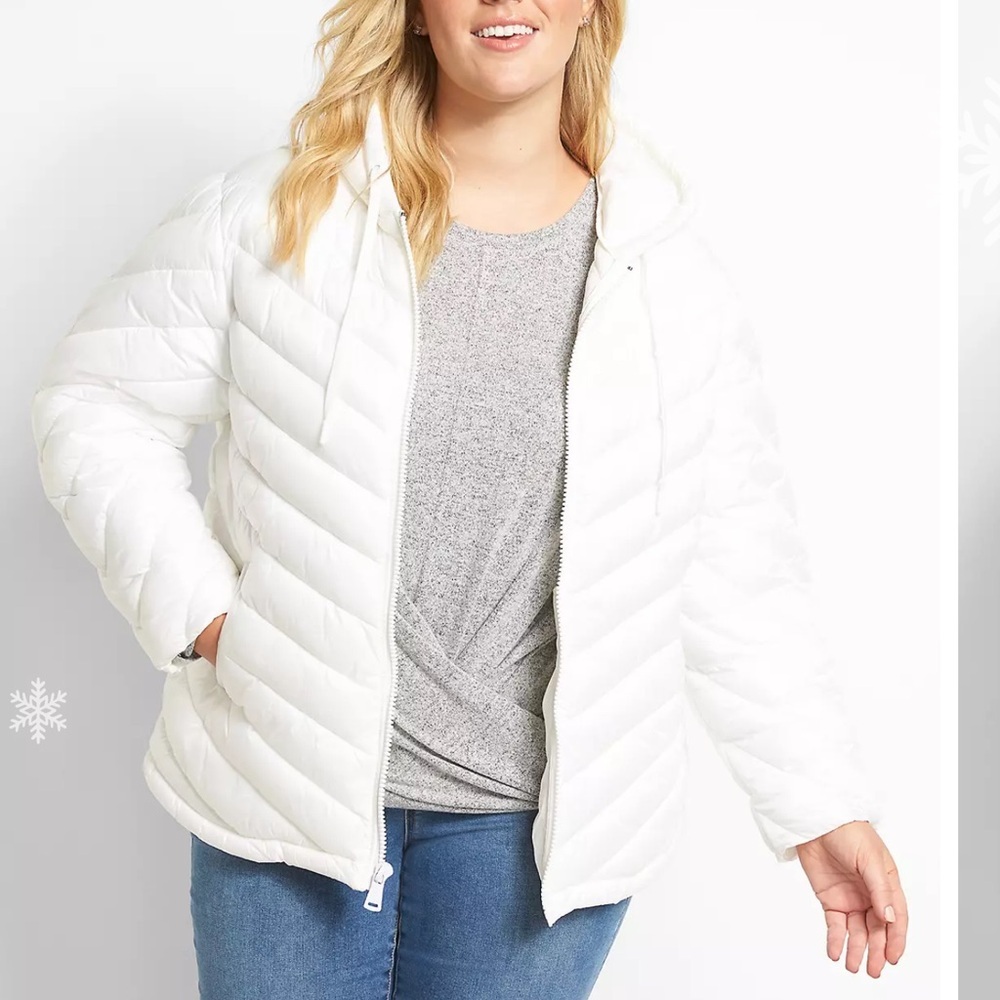 New not Tag Lane Bryant White Puffer Jacket
